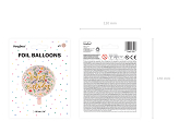 Balon foliowy Happy Birthday, 45cm, jasny różowy