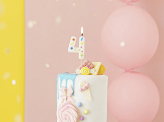 Birthday Candle Number '4', white confetti, 5.5cm