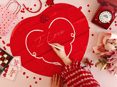 Balon foliowy Serce z markerem, 47 x 47 cm, czerwony