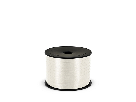 Wstążka plastikowa matowa 5mm/90m, biały