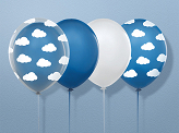 Balloons 30cm, Clouds, Pastel Cornflower Blue (1 pkt / 6 pc.)