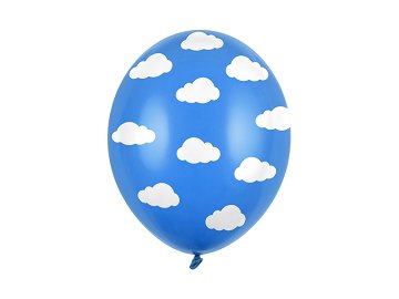 Ballons 30 cm, Nuages, Bleuet pastel (1 pqt. / 6 pc.)