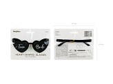 Heart-shaped glasses with ''Team Bride'' inscription, black