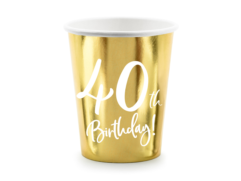 Muggar – 40-årsdag – guld – 6-pack