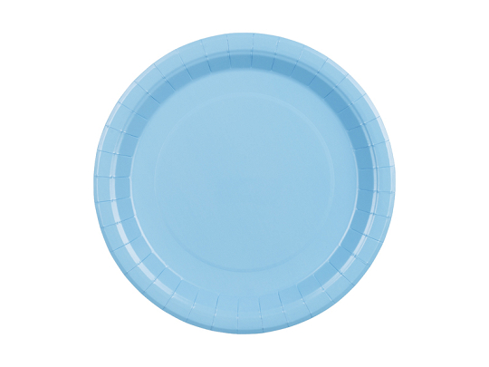 Talerzyki papierowe, jasny niebieski, 23cm (1 op. / 6 szt.)
