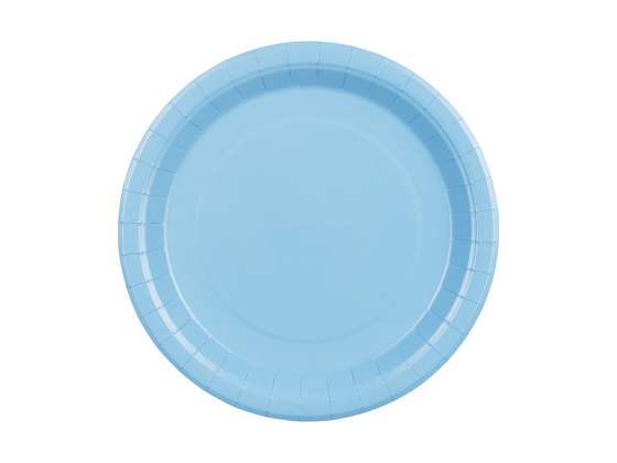 Talerzyki papierowe, jasny niebieski, 23cm (1 op. / 6 szt.)