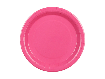 Talerzyki papierowe, ciemny różowy, 23cm