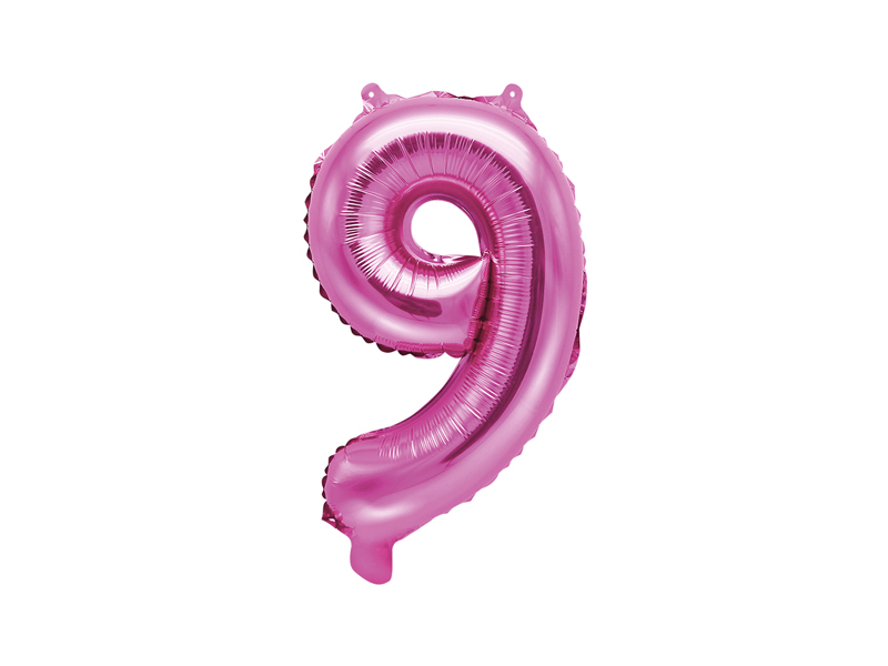 Sifferballong – siffra 9 – rosa – mörkrosa – 35 cm