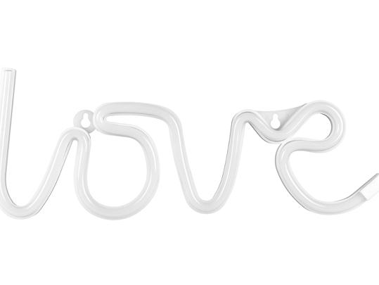 Néon LED - Amour, blanc, 34.5x13cm