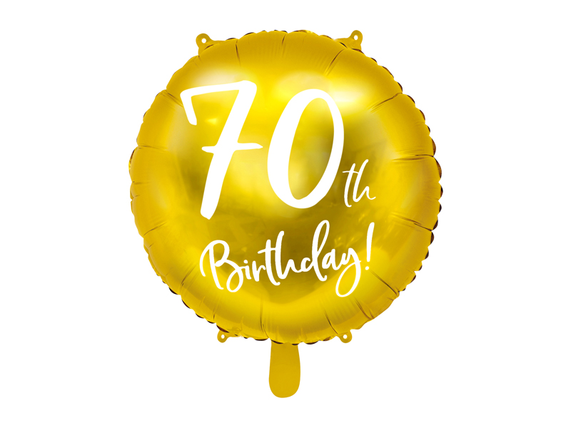 Folieballong – 70-årsdag – guld – 45 cm