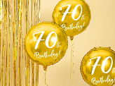 Folienballon 70th Birthday, gold, 45cm