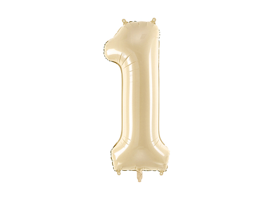 Folienballon Ziffer ''1'', 72cm, beige