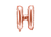 Balon foliowy Litera ''H'', 35cm, różowe złoto