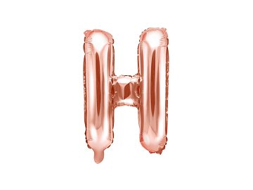 Balon foliowy Litera ''H'', 35cm, różowe złoto