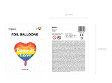 Ballon en Mylar Love is Love, 35cm, mélange