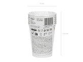Paper Cups with Ornament, White, 220 ml (1 pkt / 6 pc.)