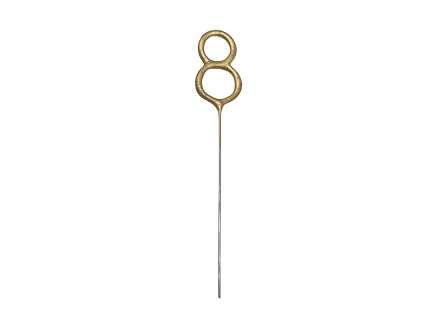 Wunderkerze Zahl 8, gold, 15 cm