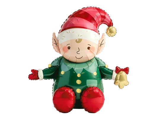 Balon foliowy Elf, 89x92 cm, zielono-czerwony