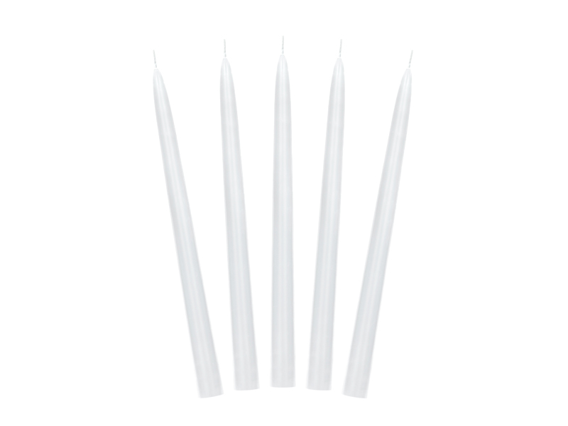 Taperljus – matt – vit – 24 cm – 10-pack