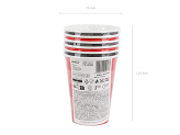 Checkered paper cups, mix, 400 ml (1 pkt / 6 pc.)