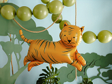 Foil balloon Tiger, 104x81 cm, orange