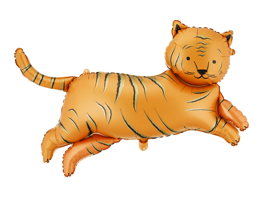 Foil balloon Tiger, 104x81 cm, orange
