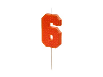 Bougie d'anniversaire Chiffre 6, 6 cm, rouge