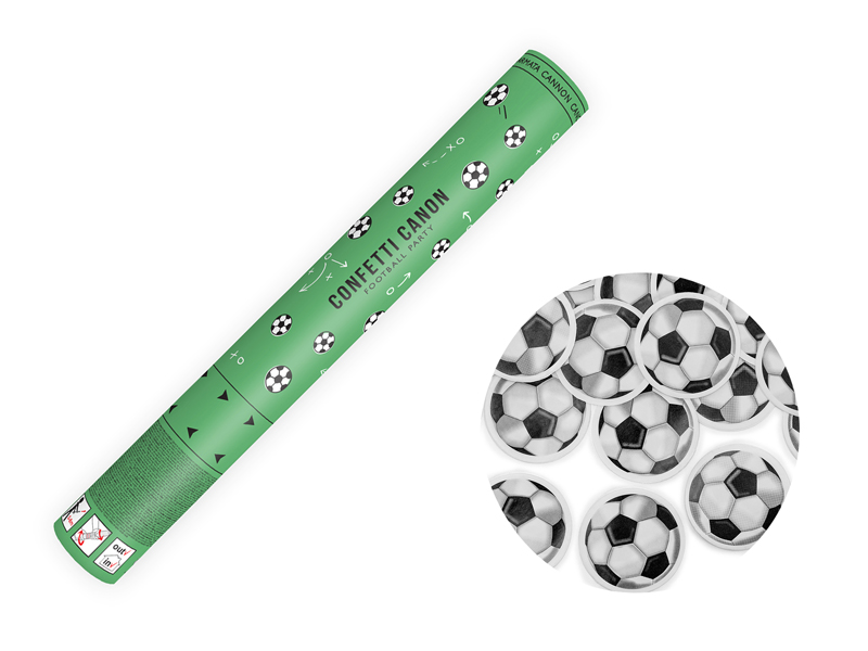 Konfettikanon – fotbollar – mix – 40 cm