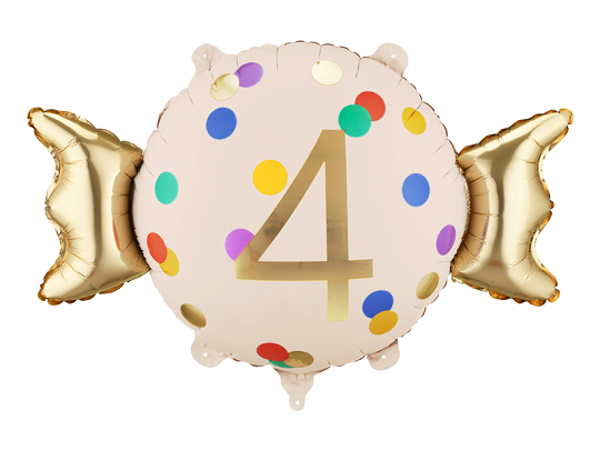 Foil balloon Candy ''4'', 61x37 cm, mix