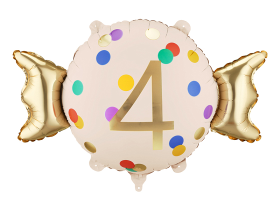 Foil balloon Candy ''4'', 61x37 cm, mix