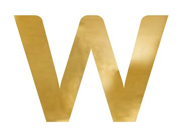 Mirror letter ''W'', gold, 88x60 cm