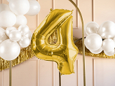 Ballon Mylar Chiffre ''4'', 72cm, doré clair