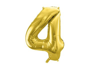 Foil Balloon Number ''4'', 72cm, light gold