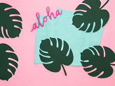 Wizytówki na stół Aloha - Monstera (1 op. / 6 szt.)