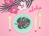 Place cards Aloha - Monstera (1 pkt / 6 pc.)