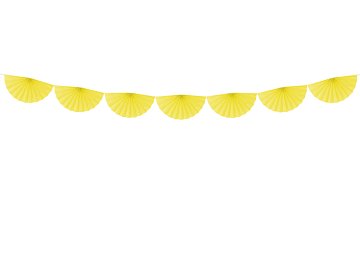 Girlanda bibułowa Rozety, żółty, 3m