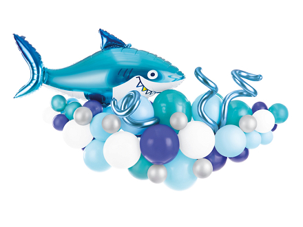 Guirlande de ballons - Requin, bleu, 150x95cm