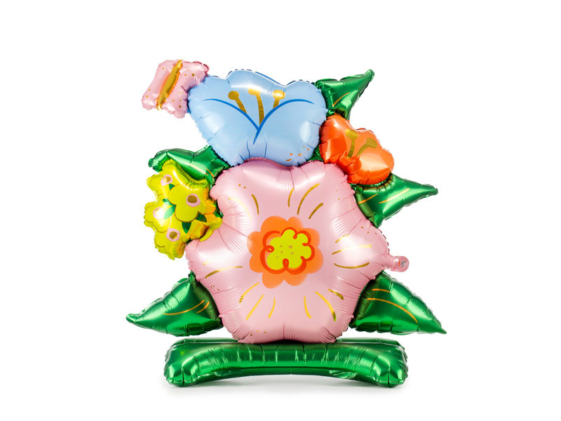 Stående folieballong – Blomma – mix – 100x116 cm