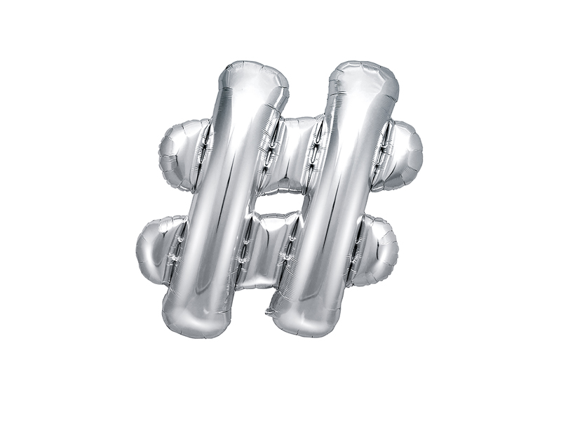 Bokstavsballong – # – silver – 35 cm