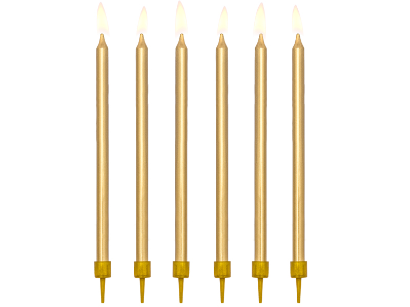 Tårtljus – Klassiska – guld – 12.5 cm – 12-pack