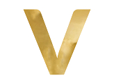 Mirror letter ''V'', gold,  61x60 cm