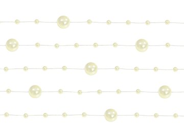 Guirlandes de perles, crème, 1.3m (1 pqt. / 5 pc.)