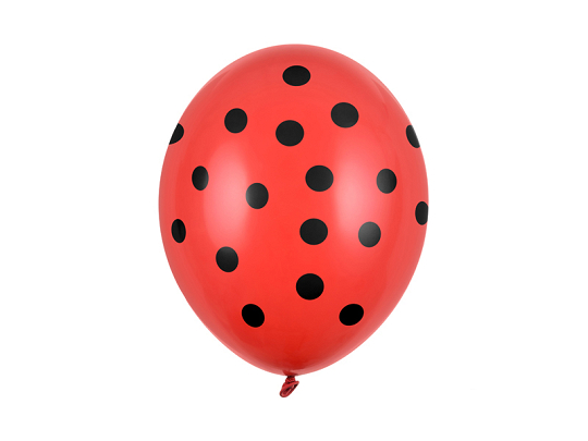 Ballons 30cm, Punkte, Pastel Poppy Red (1 VPE / 50 Stk.)