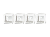 Balloon boxes LOVE, 30x30 cm, white (1 pkt / 4 pc.)