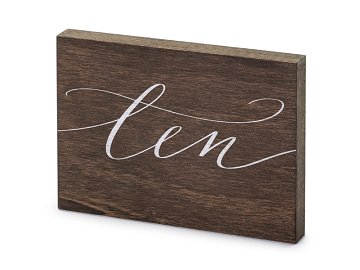 Drewniany numer na stół "Ten", 2x18x12.5 cm
