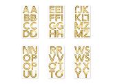 Alphabet stickers, 4 cm, gold (1 pkt / 6 pc.)