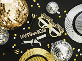 Okulary Happy New Year, 17,5x8,5 cm, czarno-złoty (1 op. / 3 szt.)