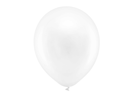 Rainbow Ballons 30cm, metallisiert, weiß (1 VPE / 10 Stk.)
