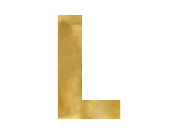 Spiegelbuchstabe ''L'', gold, 37x60 cm