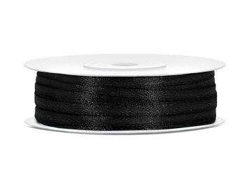 Satin Ribbon, black, 3mm/50m